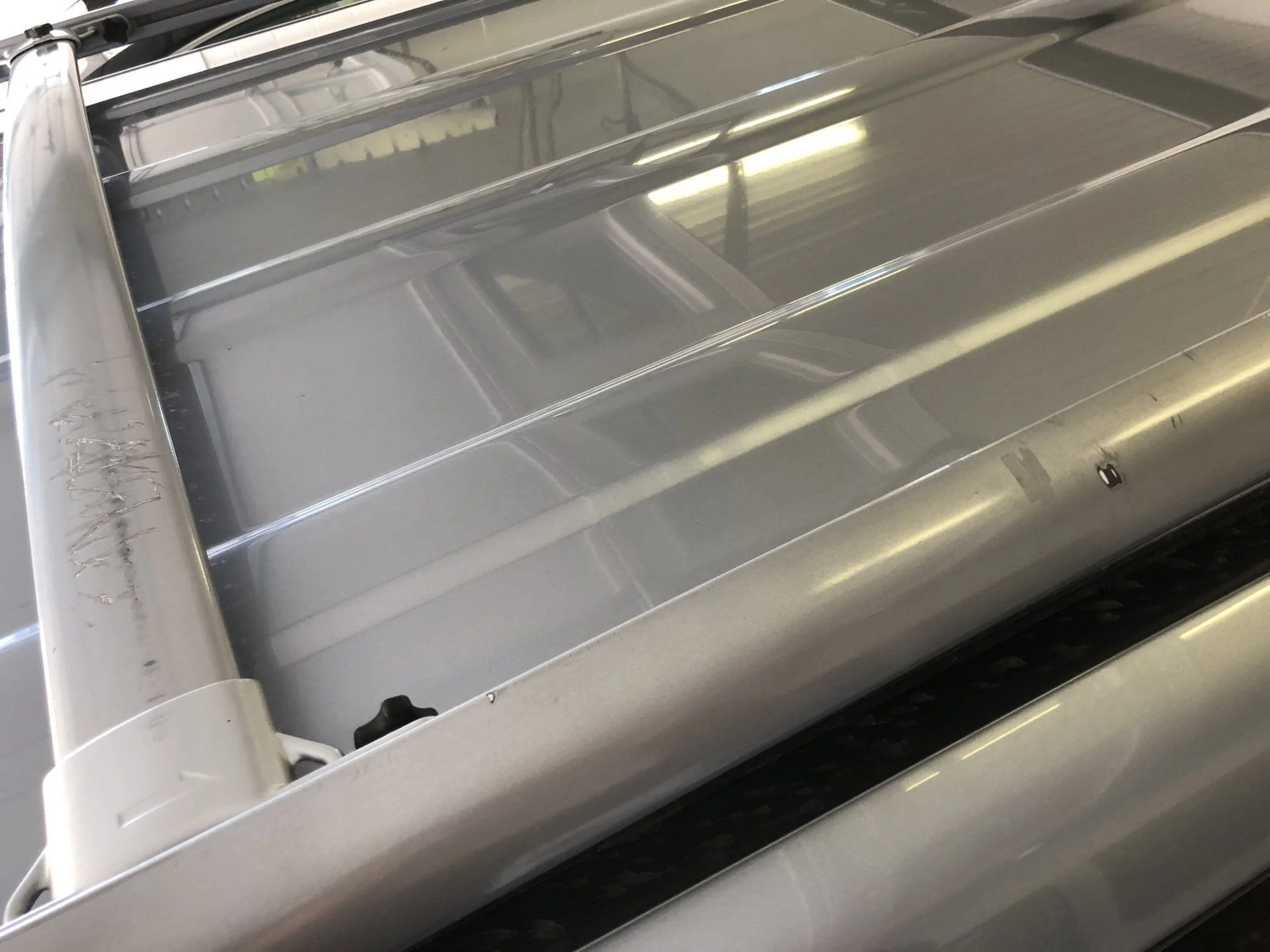 Scratched and scuffed roof rack