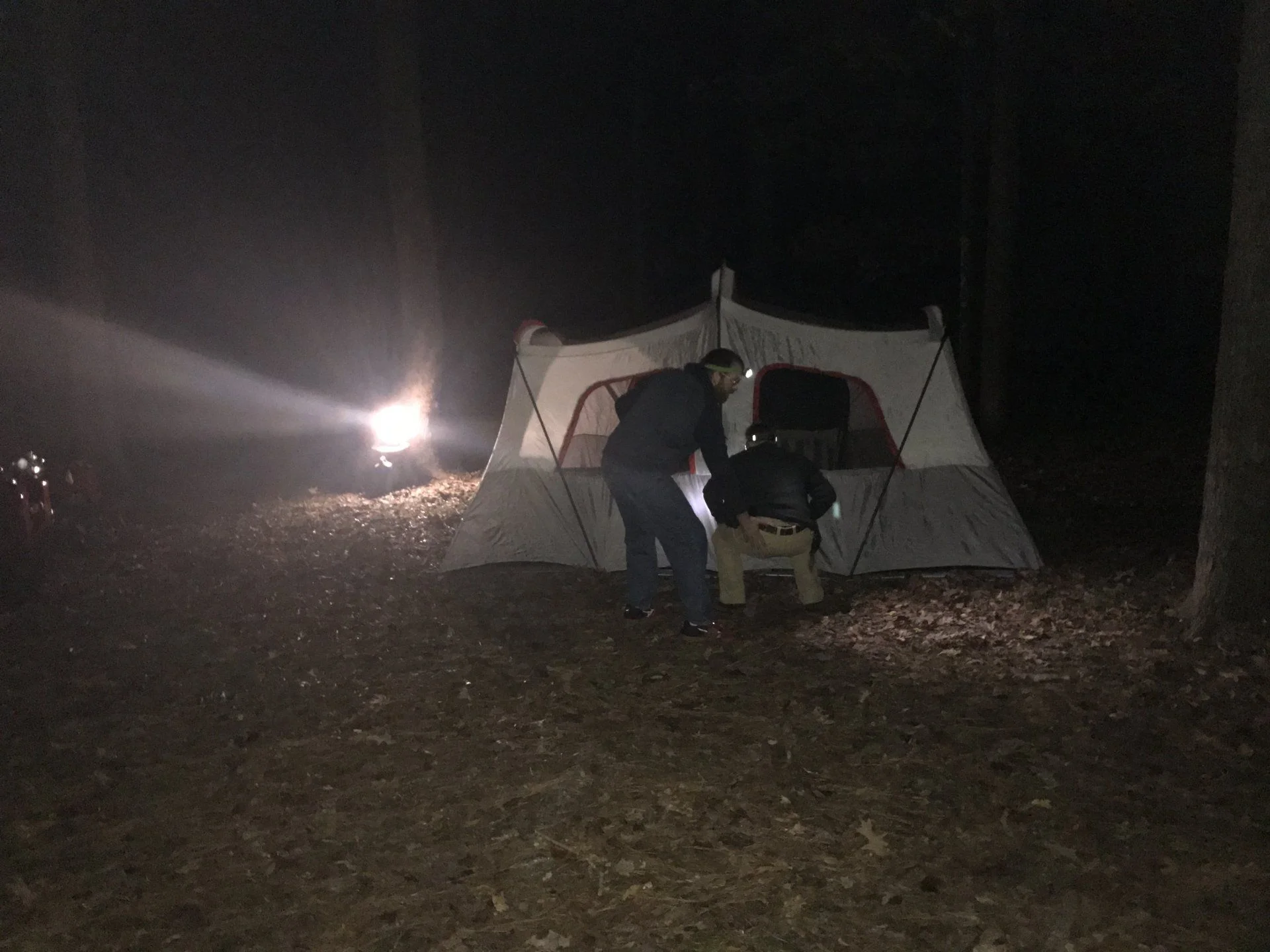 Setting up camp and a little game