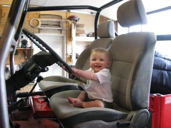sitting in dads truck