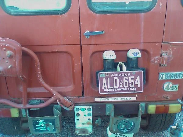 Somewhere between California and Arizona she also lost her spare tire.
