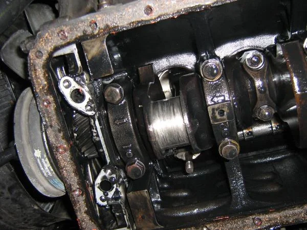 spun bearing front of engine