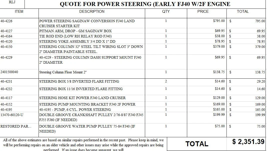 steering quote