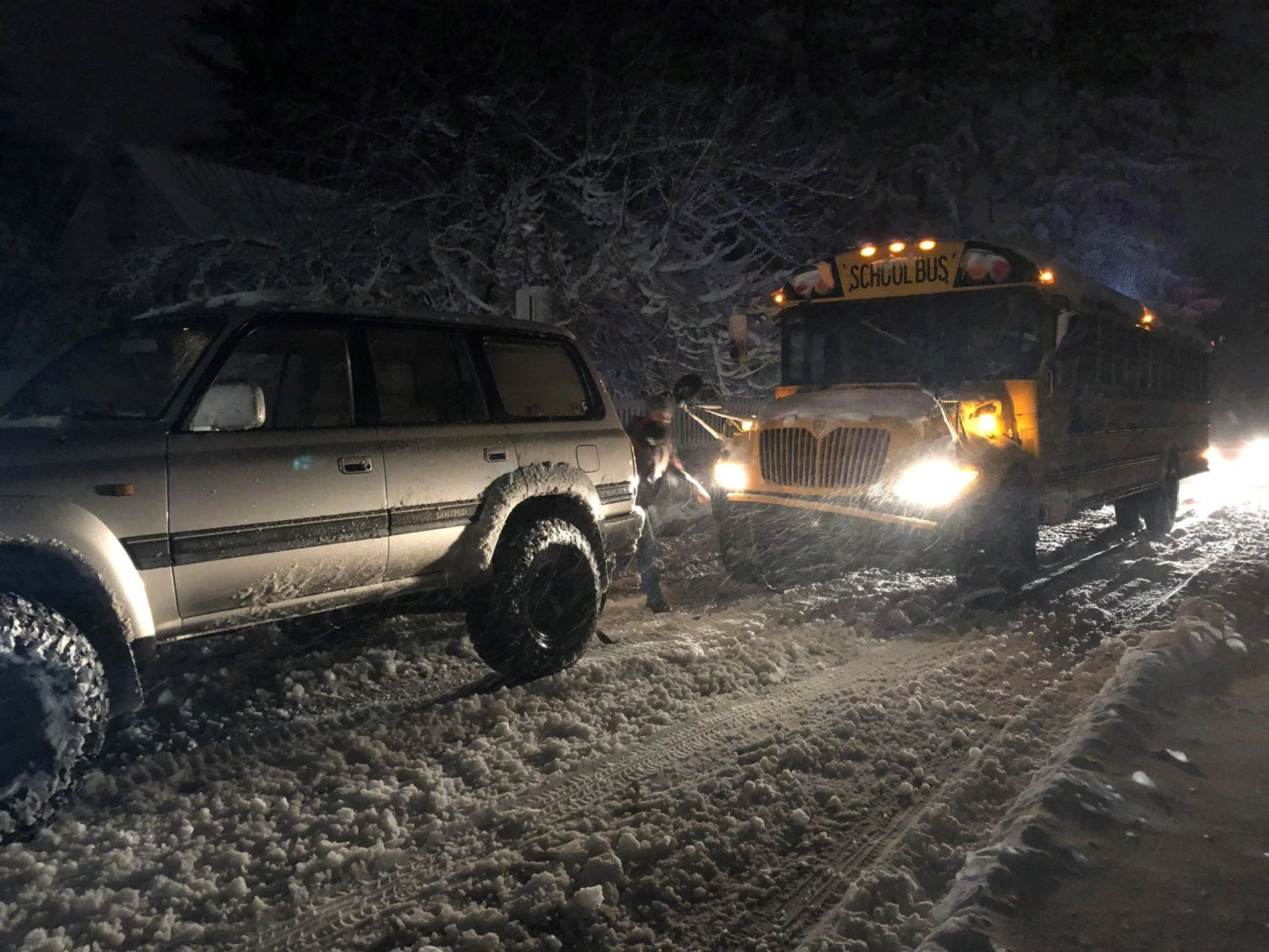 Stuck School bus
