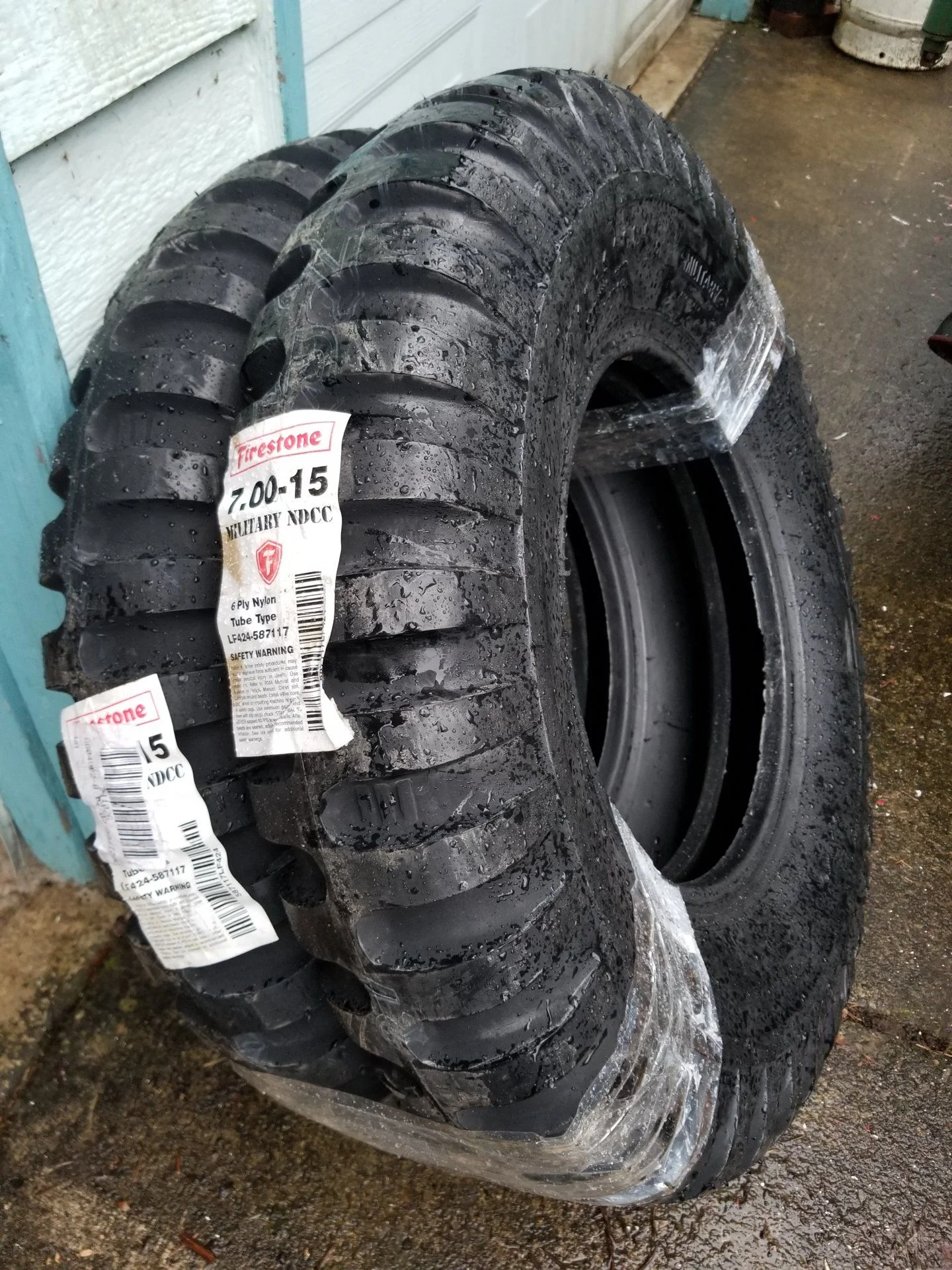 Tall and really skinny tires.