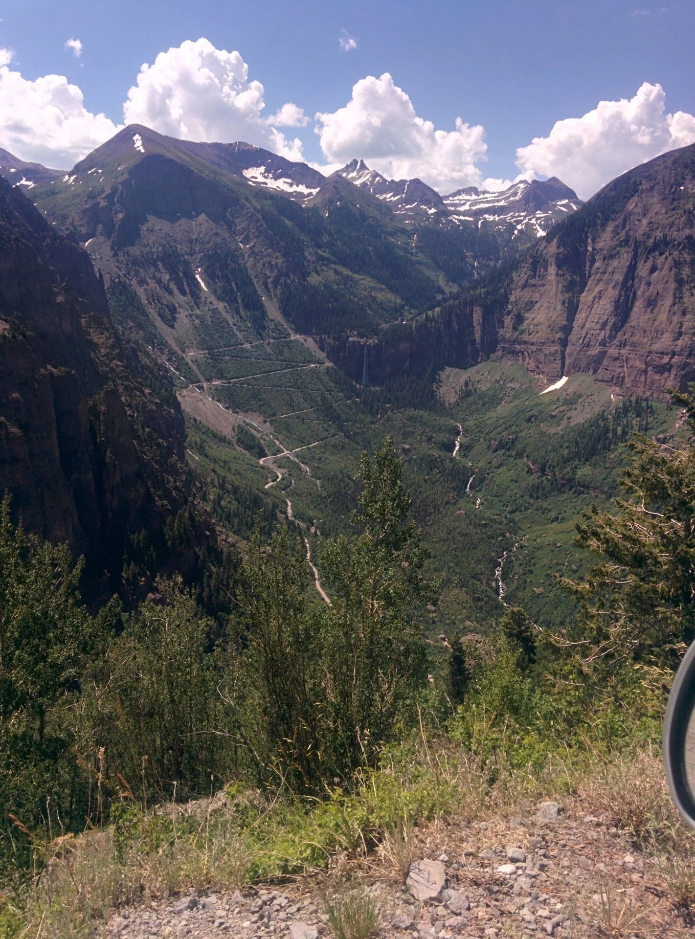 Telluride watershed, Blackbear trail switchbacks and falls