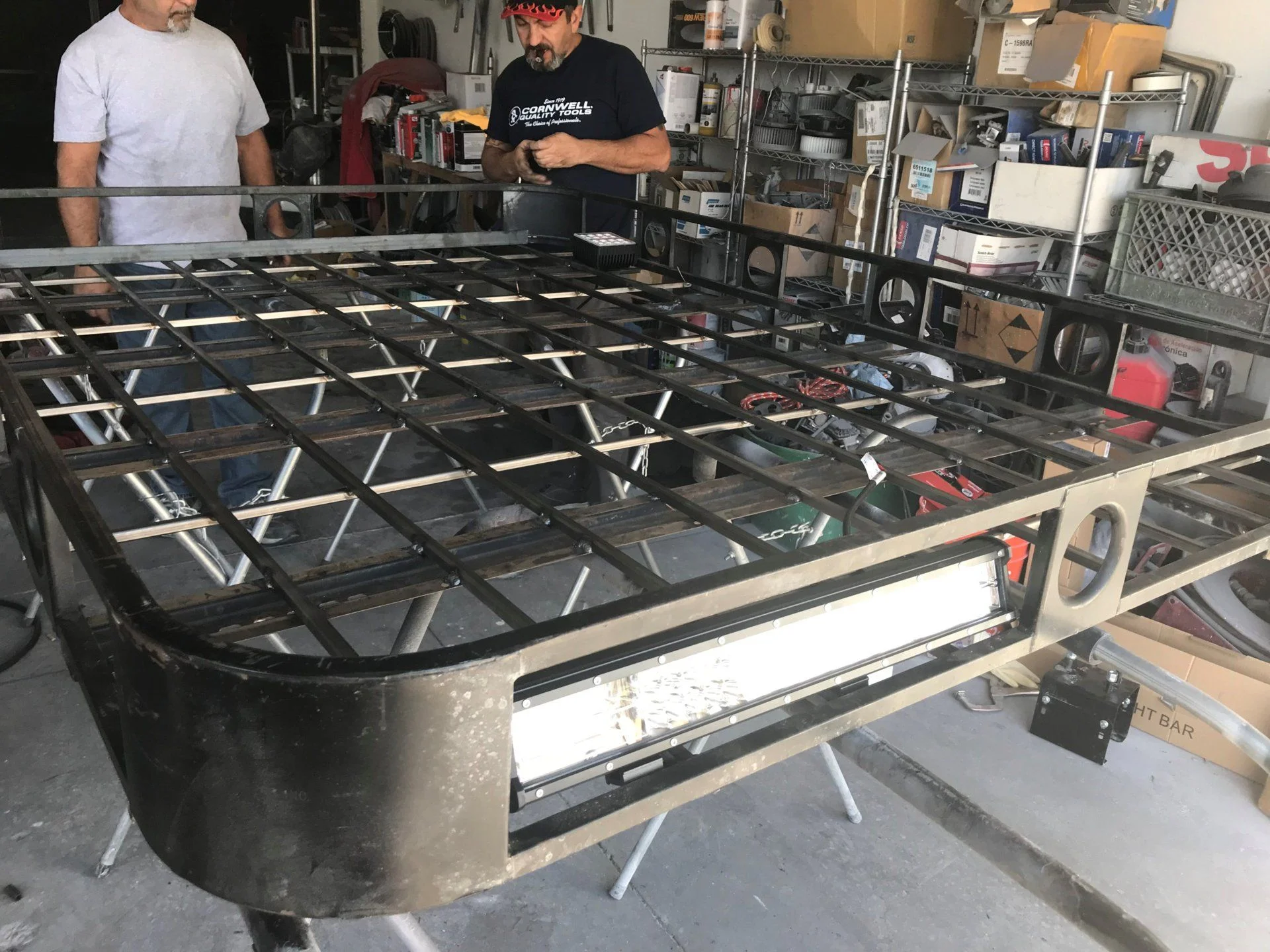Testing 12 20-inch LED bars to Front of rack