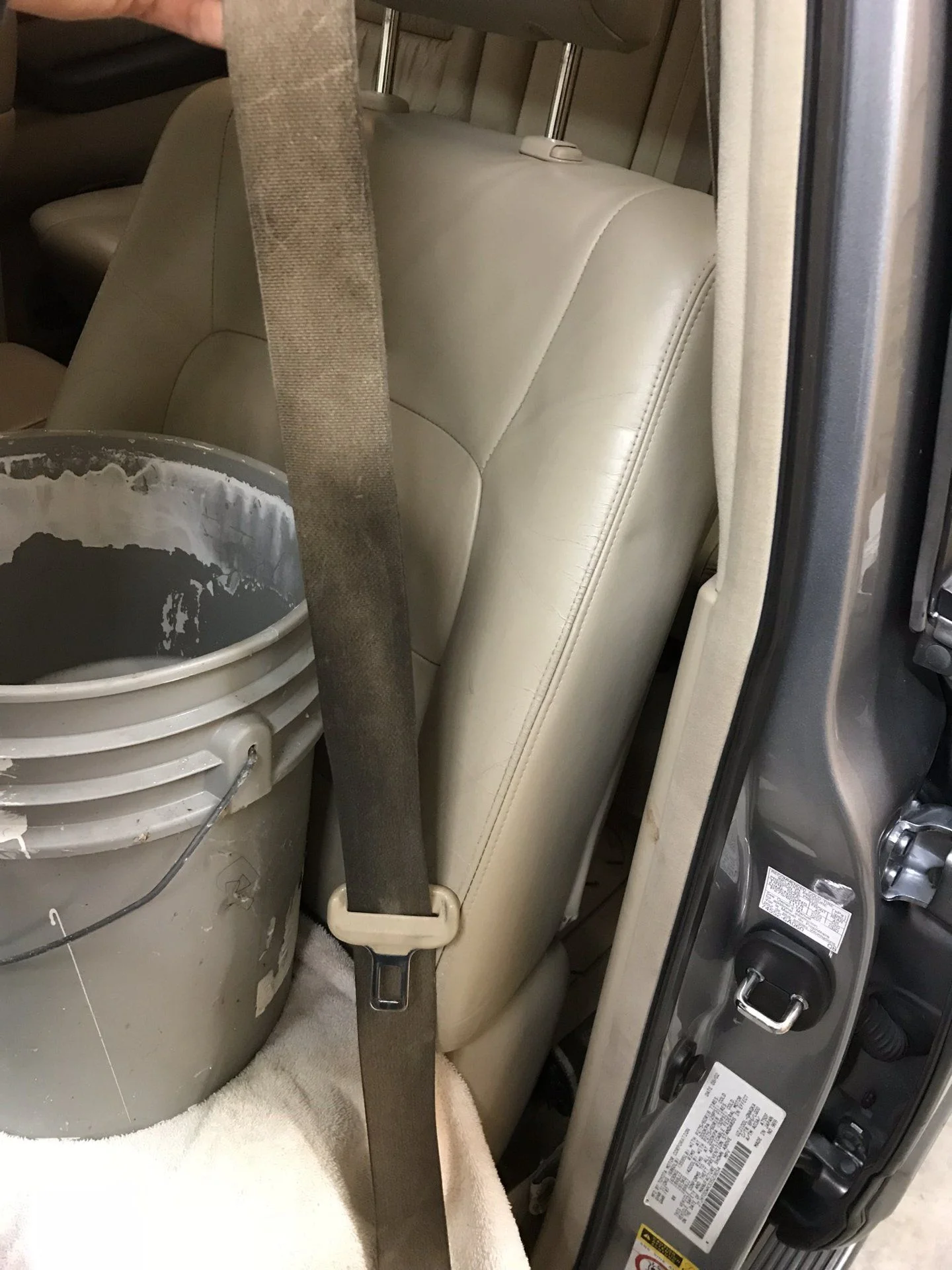 The seat belts were disgusting. I hung them outside the door and pressure washed them, good as new.