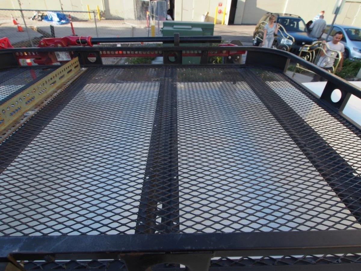 The stretched-steel floor. I recommend cutting with a disc.