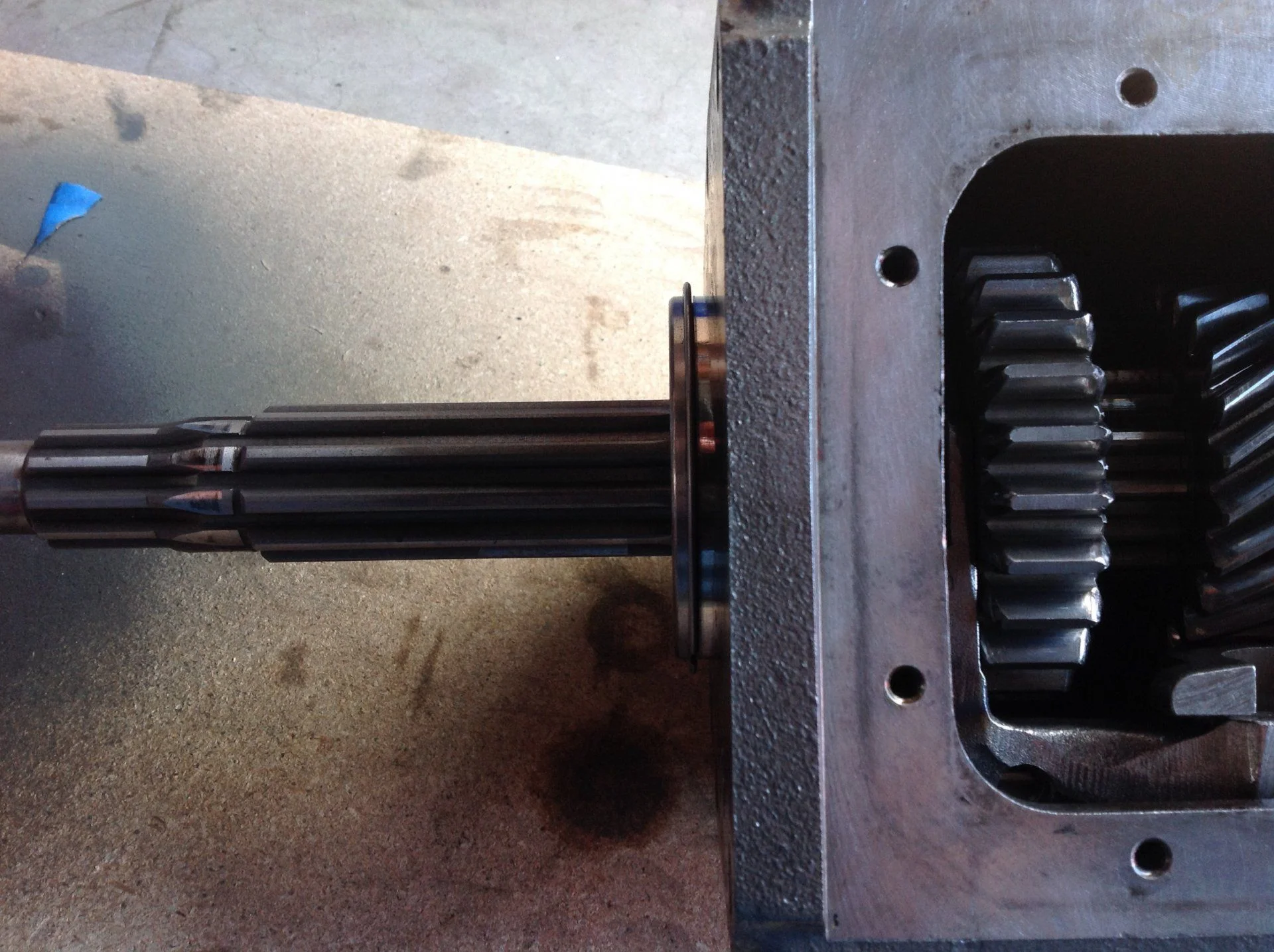 Trans output shaft out...