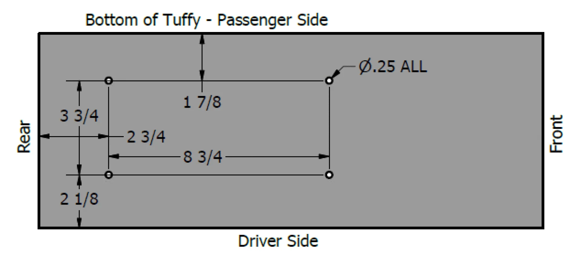 Tuffy 8" console drill template 1:1 scale
