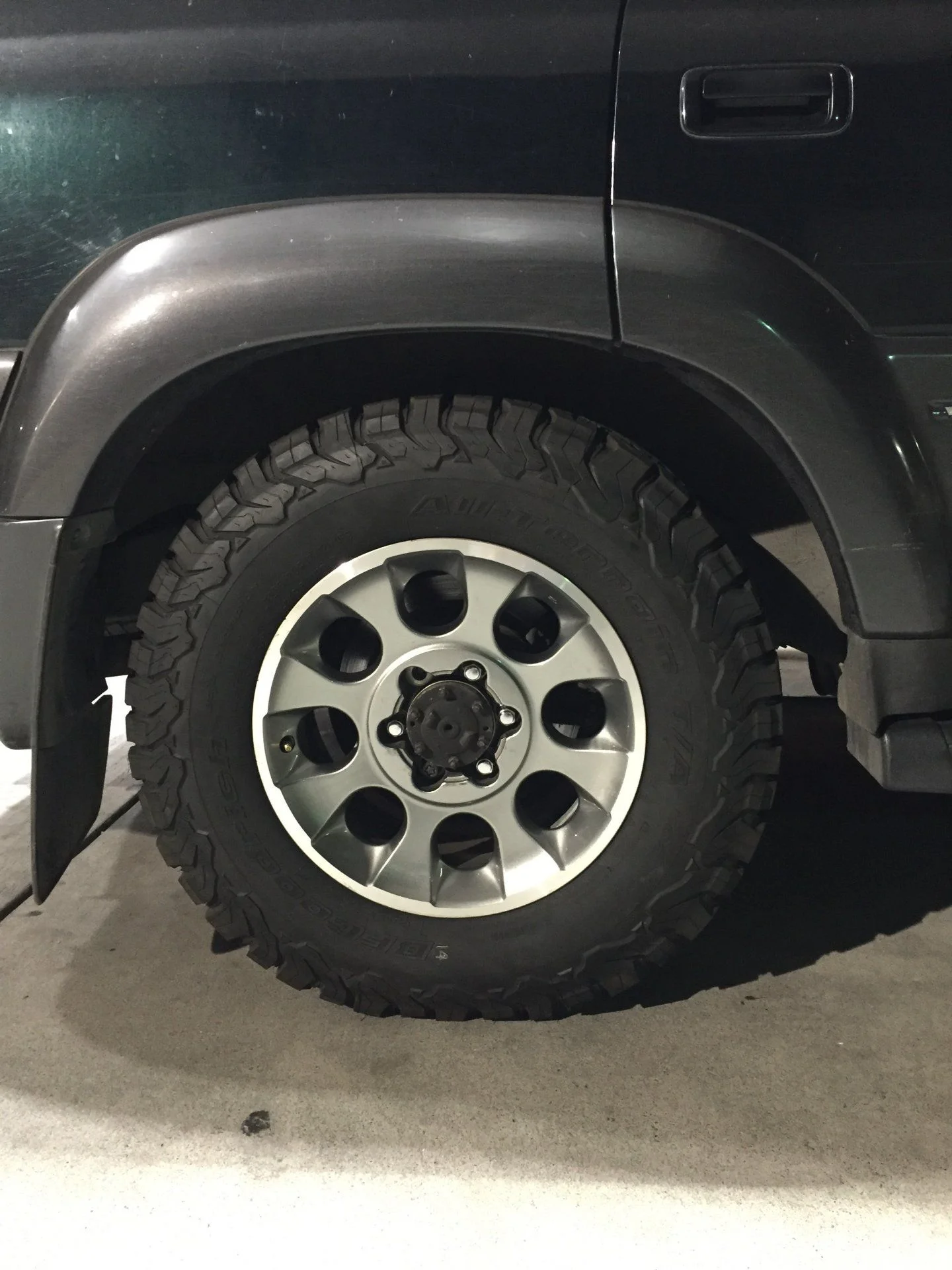 Up close front wheel