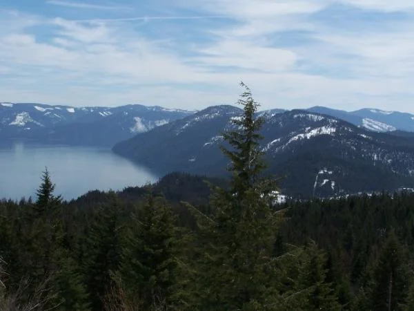 View of Pend Orielle Lake and the 3 Sisters.