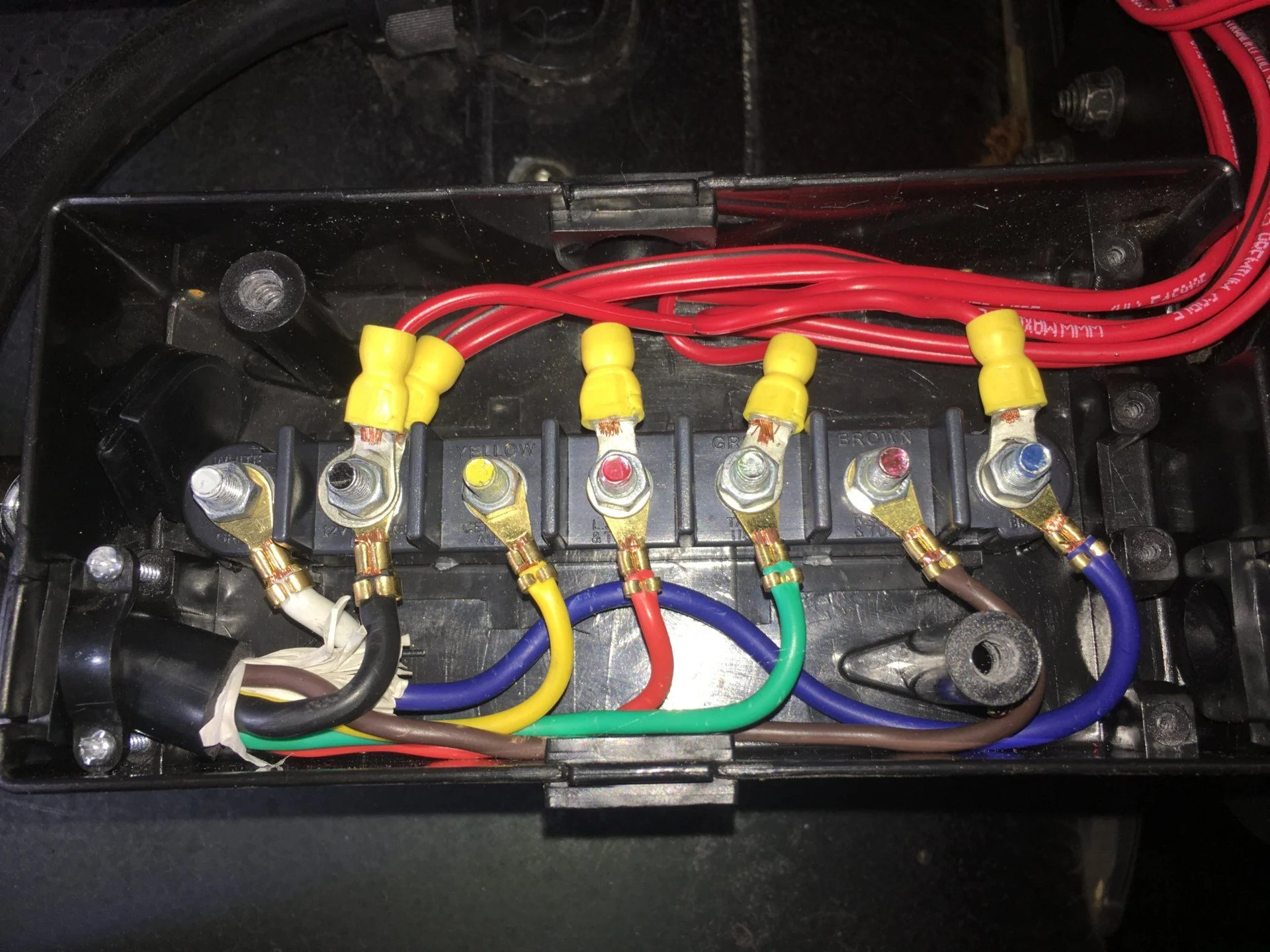 Wired to the front for lights