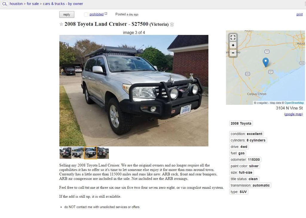 no affiliation: 08 LC nicely built 115k miles for $27.5k