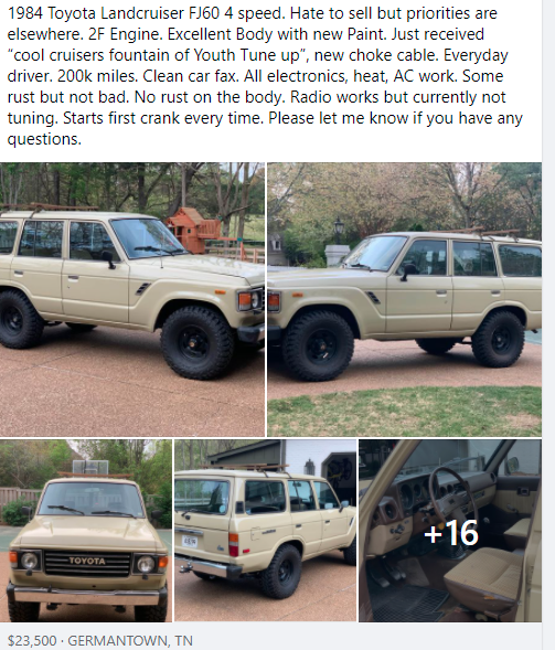 Wanted FJ60. Budget $25,000